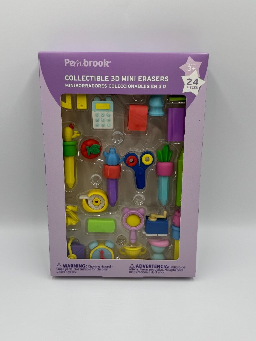 Penbrook Collectible 3D Mini Erasers - School Theme - Brand New In Box